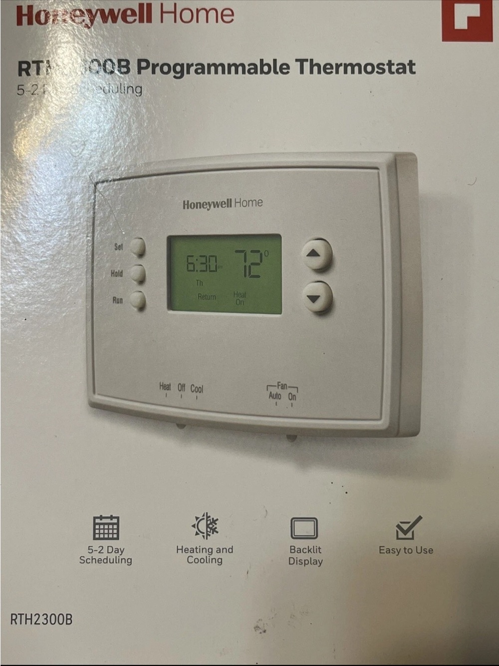 Honeywell Home RTH2300B1038 5-2 Day Programmable Thermostat, White